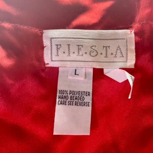 Ladies Size Large Beaded Red Formal Dress - Picture 8 of 8